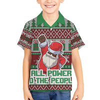 Africa Christmas Black Santa Fist Kid Hawaiian Shirt All Power to the People - Wonder Print Shop