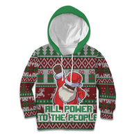 Africa Christmas Black Santa Fist Kid Hoodie All Power to the People - Wonder Print Shop
