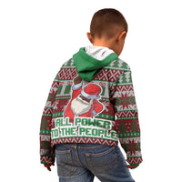 Africa Christmas Black Santa Fist Kid Hoodie All Power to the People - Wonder Print Shop