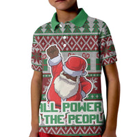 Africa Christmas Black Santa Fist Kid Polo Shirt All Power to the People - Wonder Print Shop