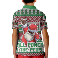 Africa Christmas Black Santa Fist Kid Polo Shirt All Power to the People - Wonder Print Shop