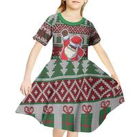 Africa Christmas Black Santa Fist Kid Short Sleeve Dress All Power to the People - Wonder Print Shop