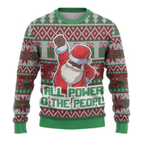 Africa Christmas Black Santa Fist Ugly Christmas Sweater All Power to the People - Wonder Print Shop