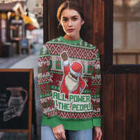 Africa Christmas Black Santa Fist Ugly Christmas Sweater All Power to the People - Wonder Print Shop