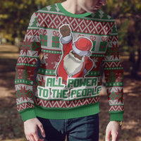 Africa Christmas Black Santa Fist Ugly Christmas Sweater All Power to the People - Wonder Print Shop