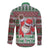 Africa Christmas Black Santa Fist Long Sleeve Button Shirt All Power to the People - Wonder Print Shop
