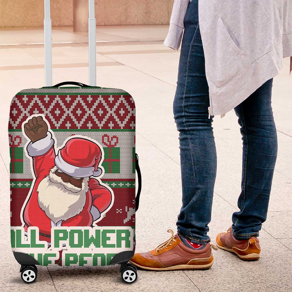 Africa Christmas Black Santa Fist Luggage Cover All Power to the People - Wonder Print Shop