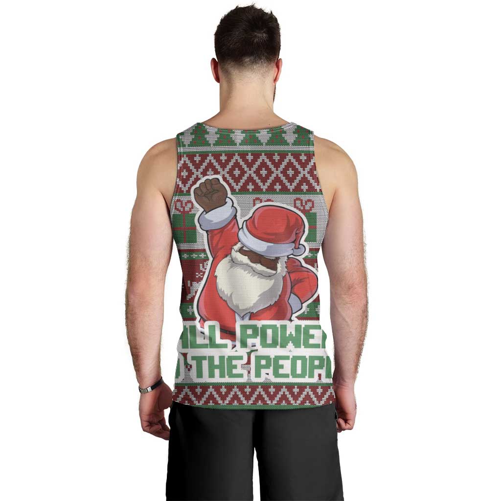Africa Christmas Black Santa Fist Men Tank Top All Power to the People - Wonder Print Shop
