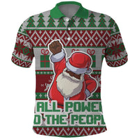 Africa Christmas Black Santa Fist Polo Shirt All Power to the People - Wonder Print Shop