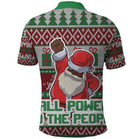 Africa Christmas Black Santa Fist Polo Shirt All Power to the People - Wonder Print Shop