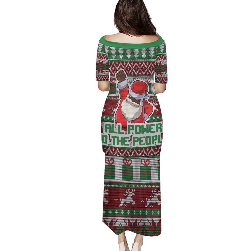 Africa Christmas Black Santa Fist Puletasi All Power to the People - Wonder Print Shop