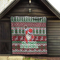 Africa Christmas Black Santa Fist Quilt All Power to the People - Wonder Print Shop