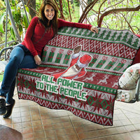 Africa Christmas Black Santa Fist Quilt All Power to the People - Wonder Print Shop