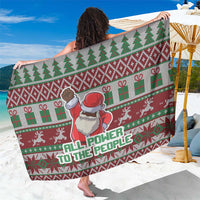 Africa Christmas Black Santa Fist Sarong All Power to the People - Wonder Print Shop