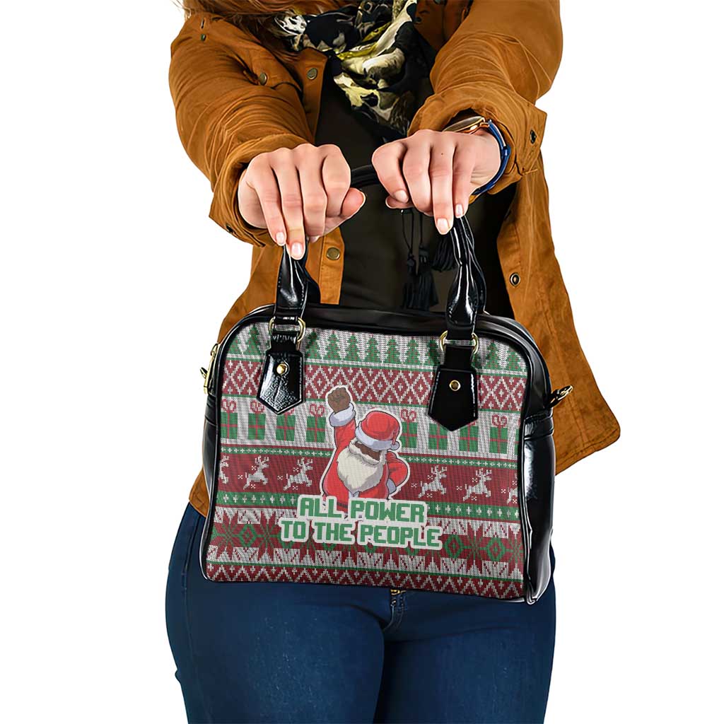 Africa Christmas Black Santa Fist Shoulder Handbag All Power to the People