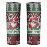 Africa Christmas Black Santa Fist Skinny Tumbler All Power to the People - Wonder Print Shop