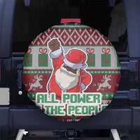 Africa Christmas Black Santa Fist Spare Tire Cover All Power to the People - Wonder Print Shop