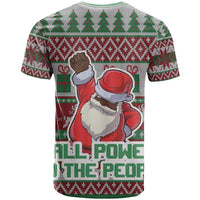 Africa Christmas Black Santa Fist T Shirt All Power to the People - Wonder Print Shop