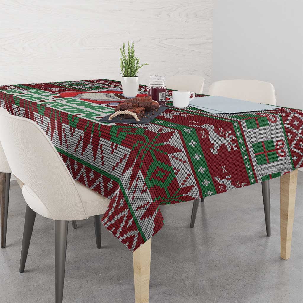 Africa Christmas Black Santa Fist Tablecloth All Power to the People - Wonder Print Shop