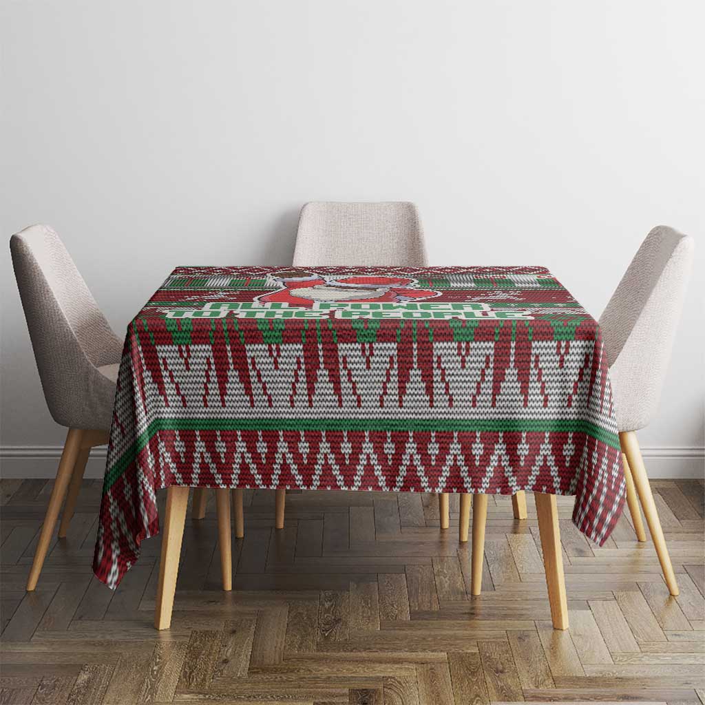 Africa Christmas Black Santa Fist Tablecloth All Power to the People - Wonder Print Shop