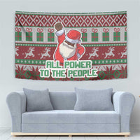 Africa Christmas Black Santa Fist Tapestry All Power to the People - Wonder Print Shop