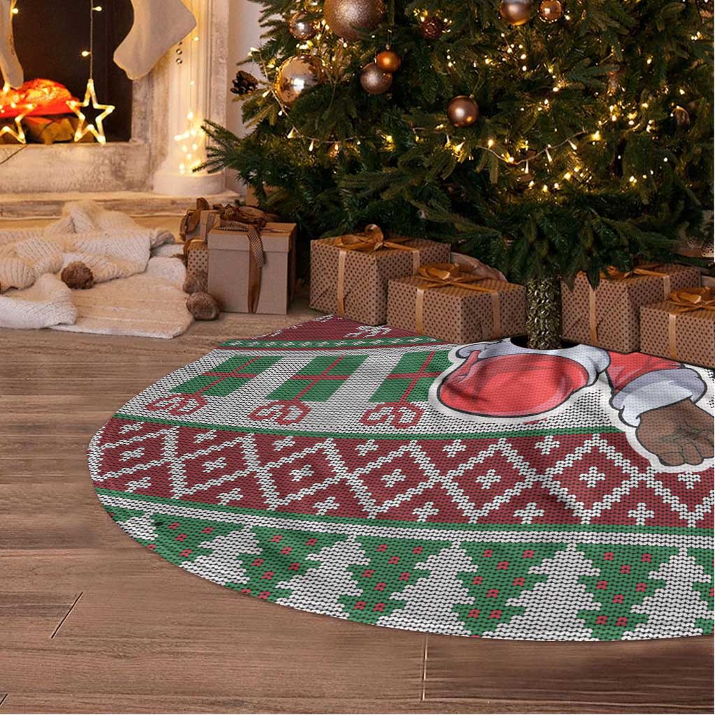 Africa Christmas Black Santa Fist Tree Skirt All Power to the People - Wonder Print Shop