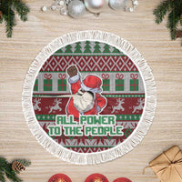 Africa Christmas Black Santa Fist Tree Skirt All Power to the People - Wonder Print Shop