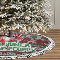 Africa Christmas Black Santa Fist Tree Skirt All Power to the People - Wonder Print Shop