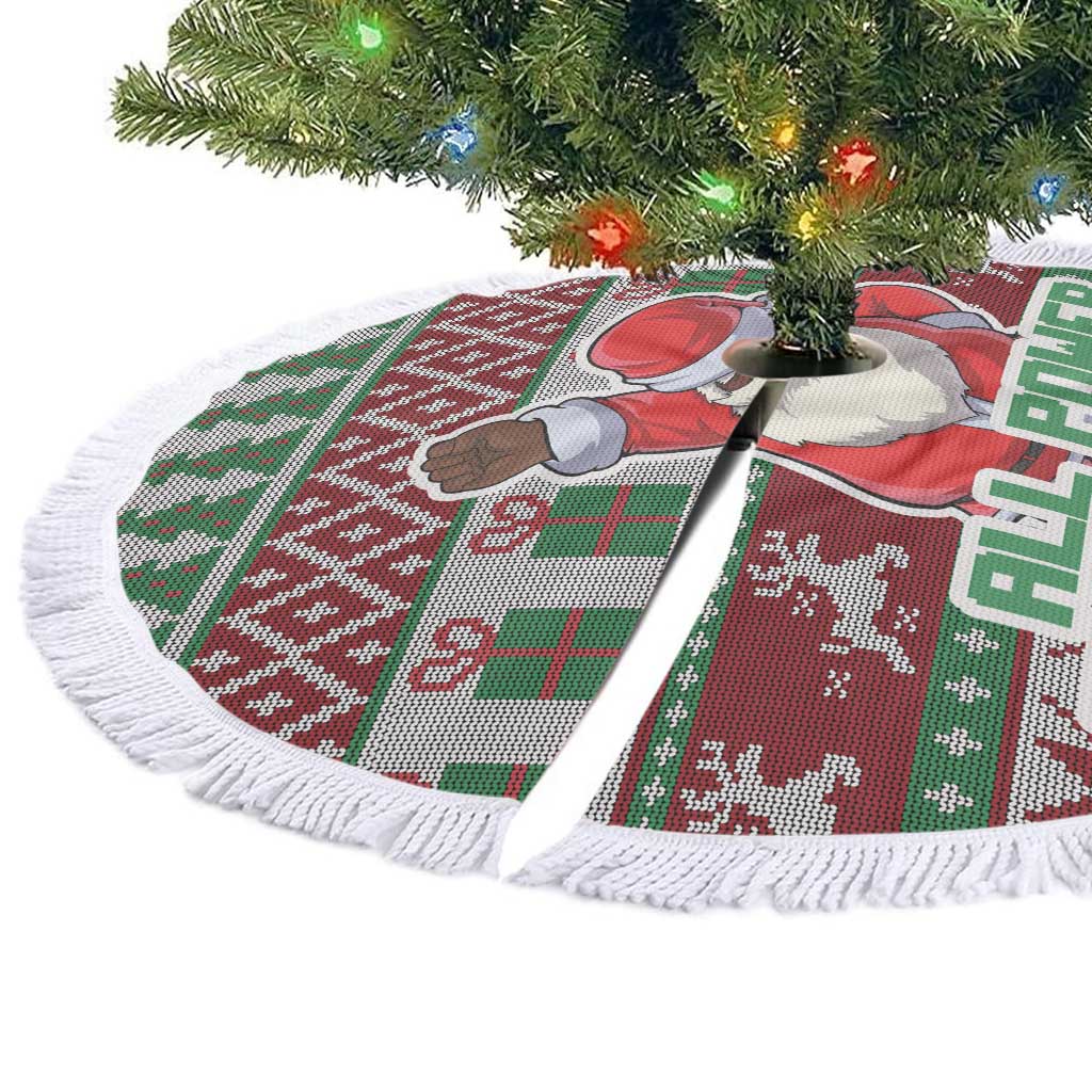 Africa Christmas Black Santa Fist Tree Skirt All Power to the People - Wonder Print Shop