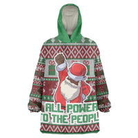 Africa Christmas Black Santa Fist Wearable Blanket Hoodie All Power to the People - Wonder Print Shop