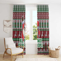 Africa Christmas Black Santa Fist Window Curtain All Power to the People - Wonder Print Shop