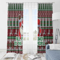 Africa Christmas Black Santa Fist Window Curtain All Power to the People - Wonder Print Shop