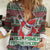 Africa Christmas Black Santa Fist Women Casual Shirt All Power to the People - Wonder Print Shop