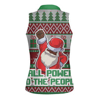 Africa Christmas Black Santa Fist Women Sleeveless Polo Shirt All Power to the People - Wonder Print Shop