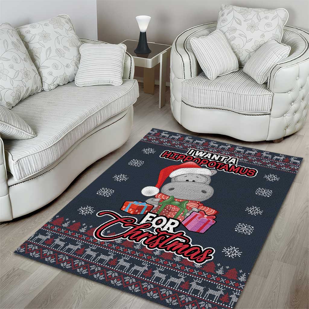 I Want A Hippopotamus Christmas Area Rug - Wonder Print Shop