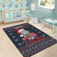 I Want A Hippopotamus Christmas Area Rug - Wonder Print Shop
