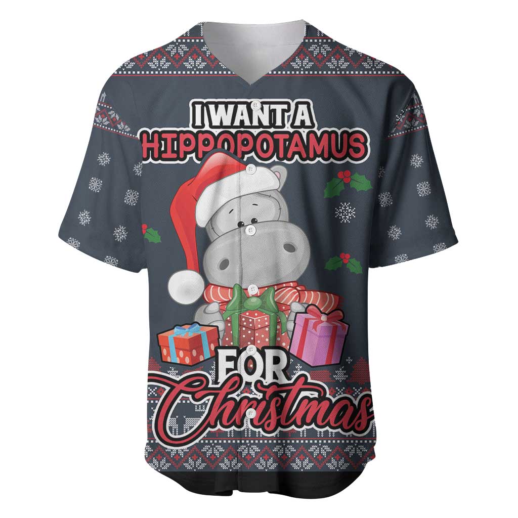 I Want A Hippopotamus Christmas Baseball Jersey - Wonder Print Shop