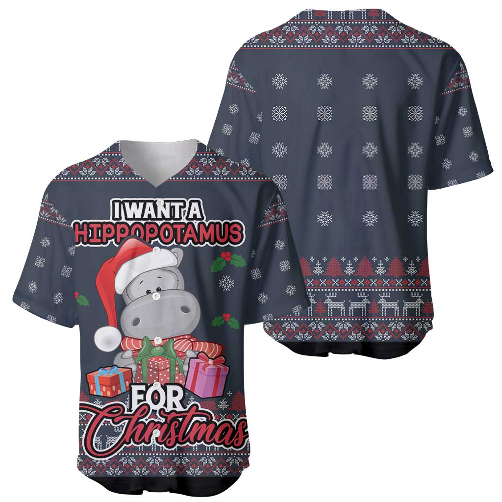 I Want A Hippopotamus Christmas Baseball Jersey - Wonder Print Shop