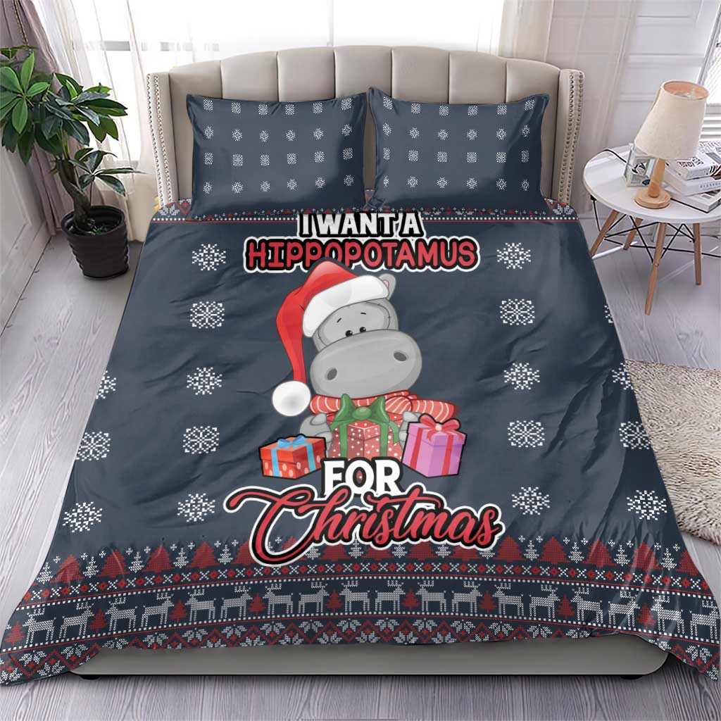 I Want A Hippopotamus Christmas Bedding Set - Wonder Print Shop