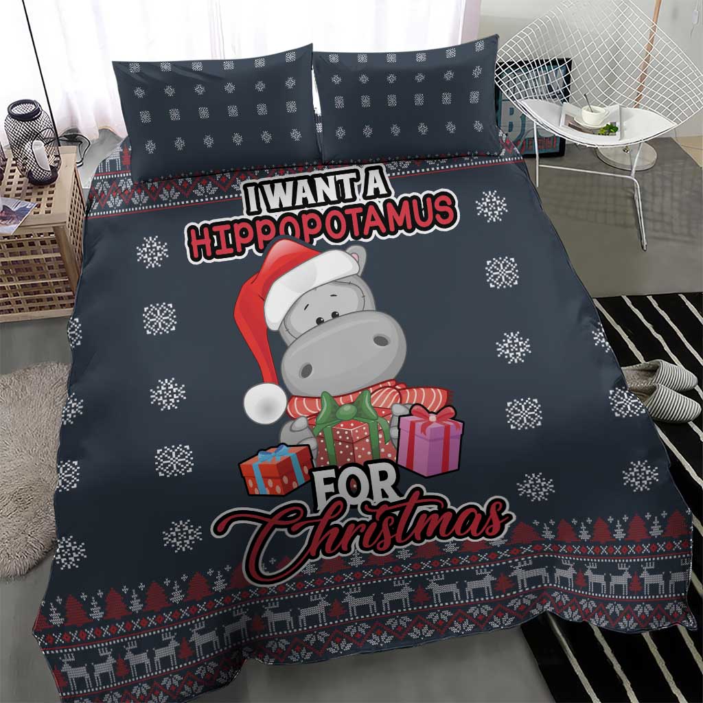 I Want A Hippopotamus Christmas Bedding Set - Wonder Print Shop