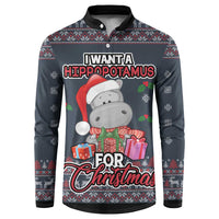 I Want A Hippopotamus Christmas Button Sweatshirt - Wonder Print Shop