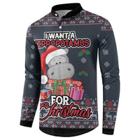 I Want A Hippopotamus Christmas Button Sweatshirt - Wonder Print Shop