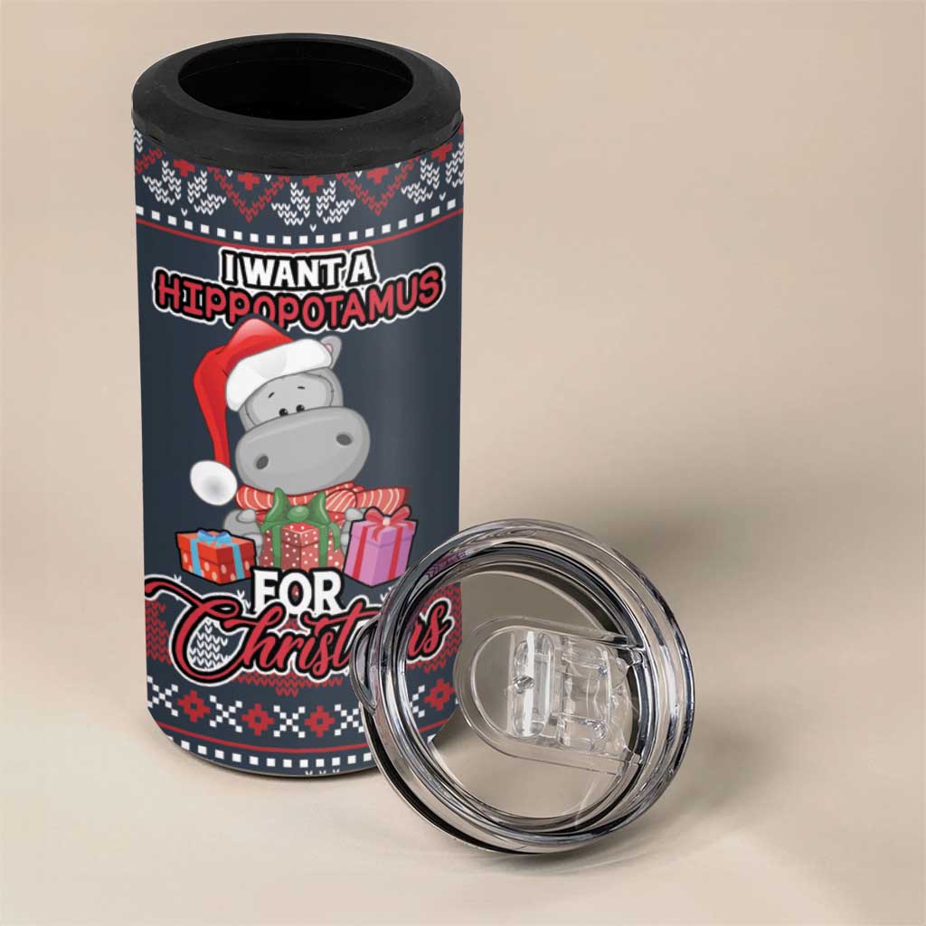 I Want A Hippopotamus Christmas 4 in 1 Can Cooler Tumbler - Wonder Print Shop