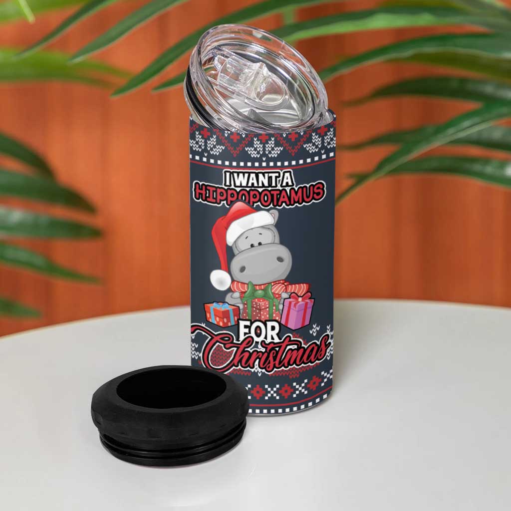 I Want A Hippopotamus Christmas 4 in 1 Can Cooler Tumbler - Wonder Print Shop