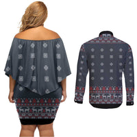 I Want A Hippopotamus Christmas Couples Matching Off Shoulder Short Dress and Long Sleeve Button Shirt - Wonder Print Shop