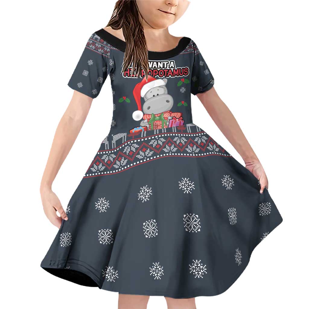 I Want A Hippopotamus Christmas Family Matching Off Shoulder Short Dress and Hawaiian Shirt - Wonder Print Shop