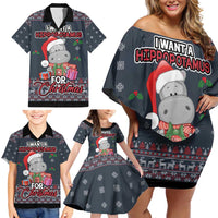I Want A Hippopotamus Christmas Family Matching Off Shoulder Short Dress and Hawaiian Shirt - Wonder Print Shop