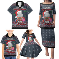 I Want A Hippopotamus Christmas Family Matching Puletasi and Hawaiian Shirt - Wonder Print Shop