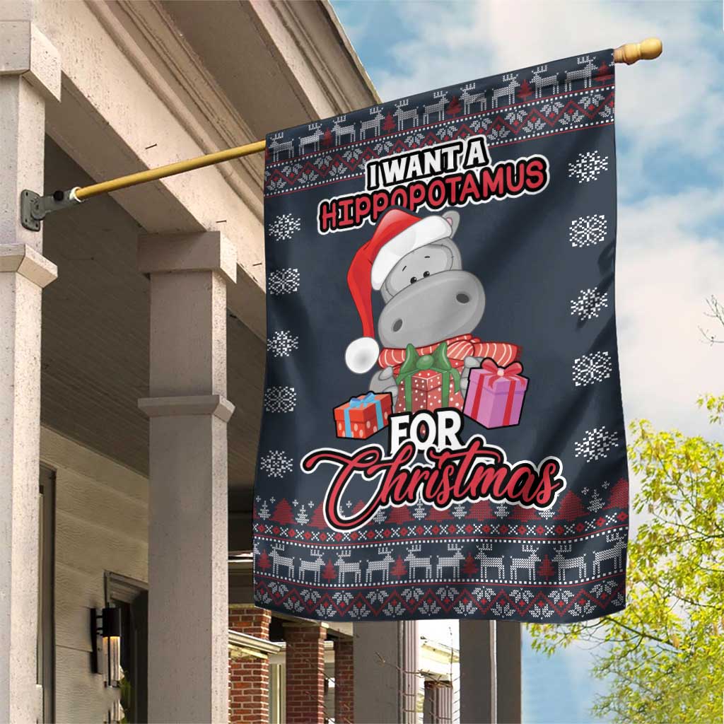 I Want A Hippopotamus Christmas Garden Flag - Wonder Print Shop