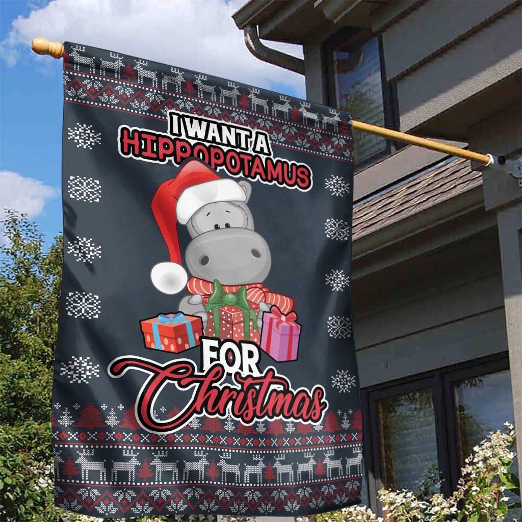 I Want A Hippopotamus Christmas Garden Flag - Wonder Print Shop